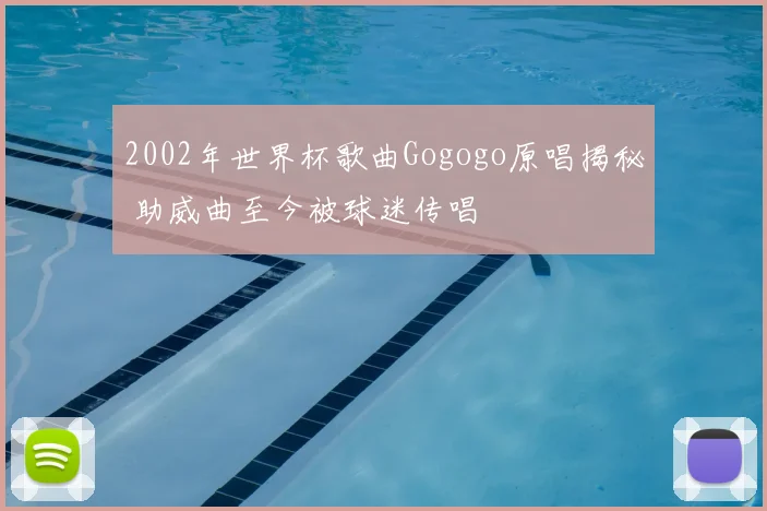 2002年世界杯歌曲Gogogo原唱揭秘 助威曲至今被球迷传唱
